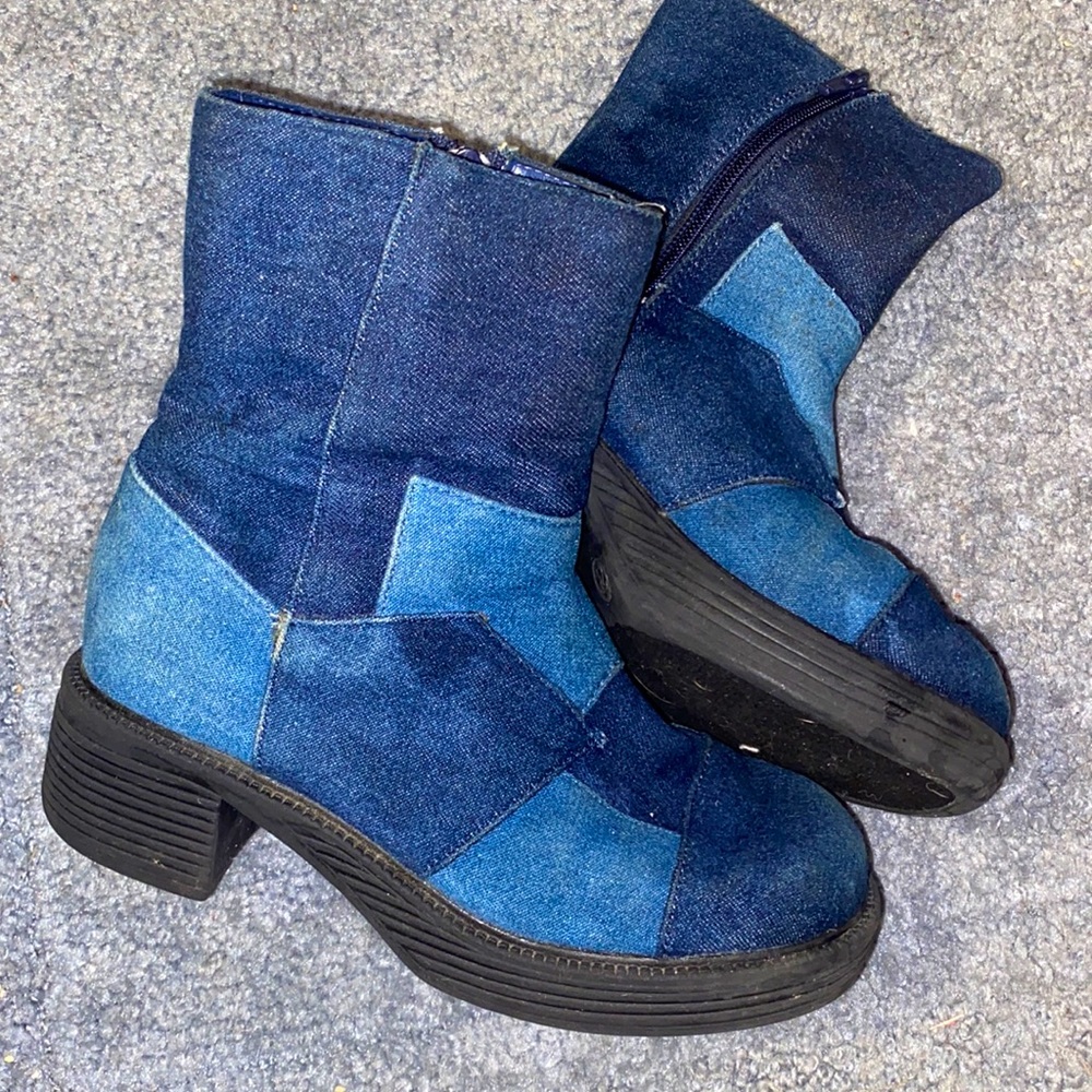 Denim kids boots